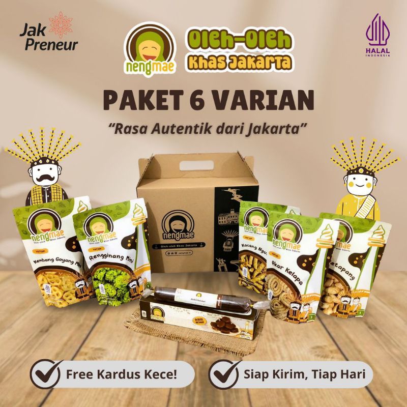 

Paket Oleh Oleh Khas Jakarta 6 Varian Neng Mae | Free Kardus Kece