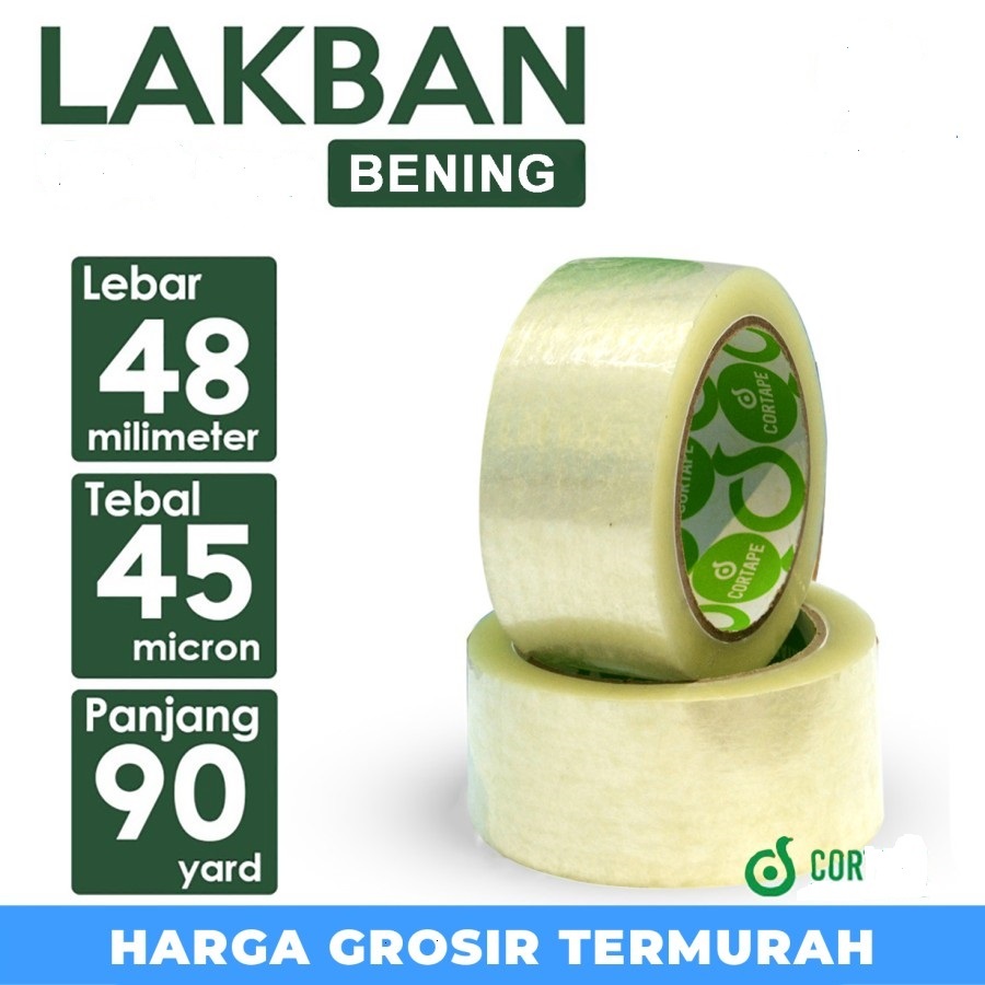 

Lakban Bening 48 mm x 90 yard Satuan - Bening, 48mm x 90yard kuat tidak mudah putus