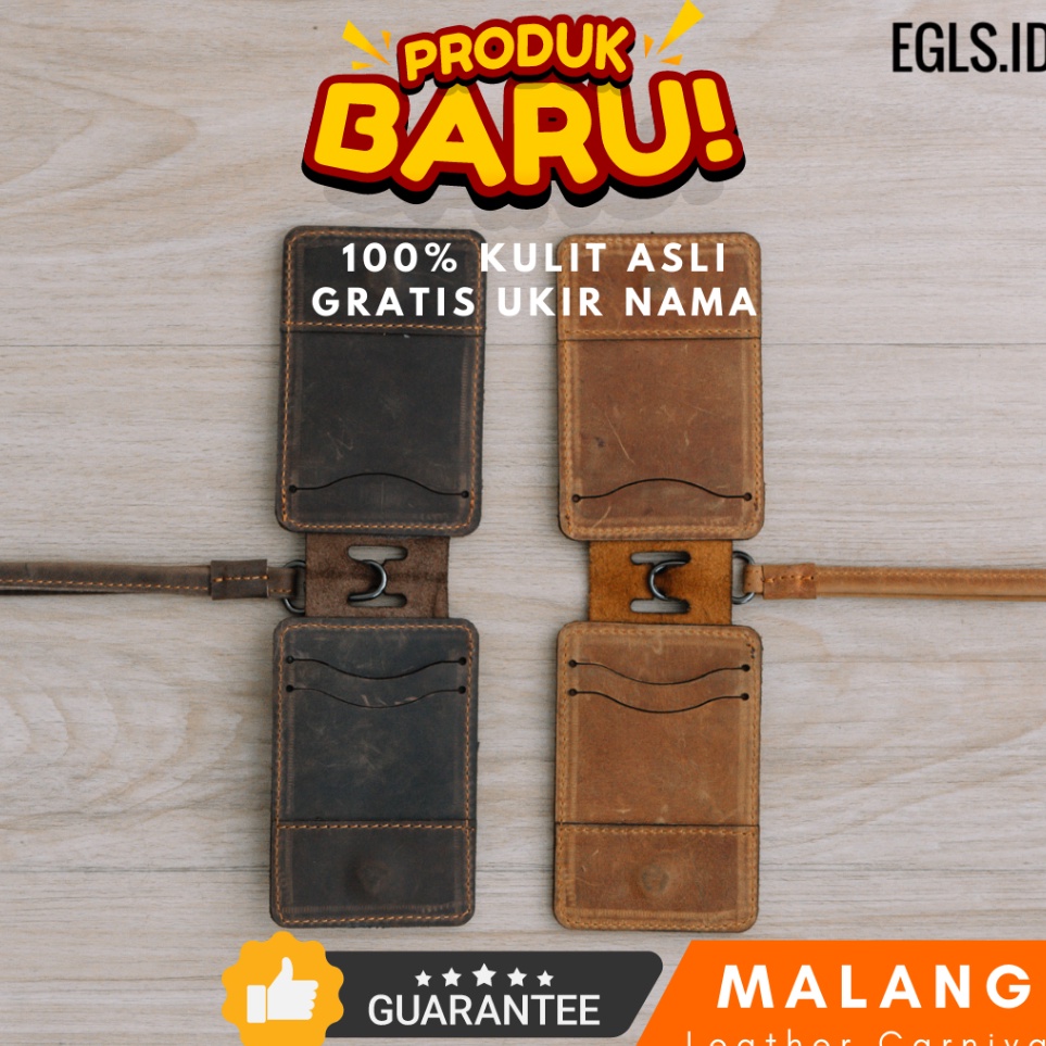 

KODE W5V6 Lanyard MLGC Id Card Holder Kulit Asli Premium
