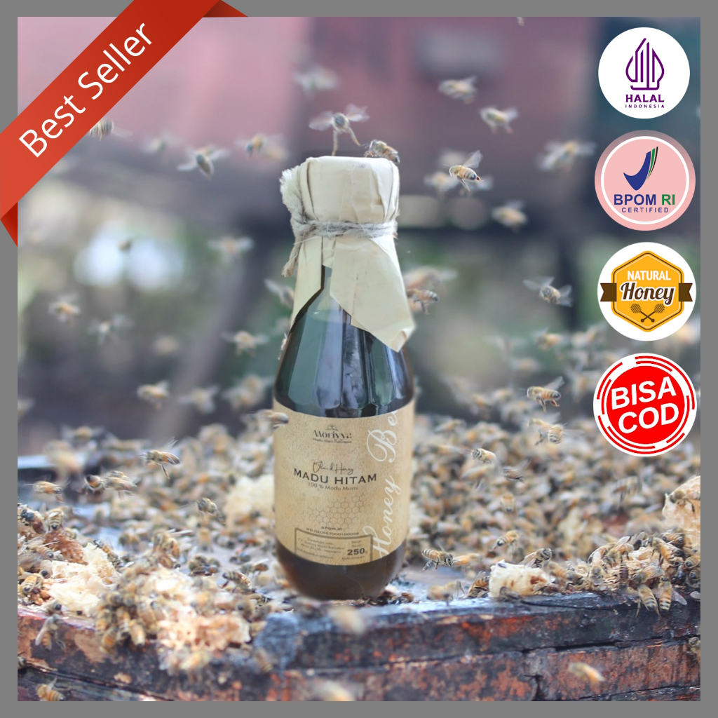 

MORIYYA Madu Hitam Murni Asli Super Natural Honey dari Lebah Apis Melifera Nektar Acacia Crassicarpa