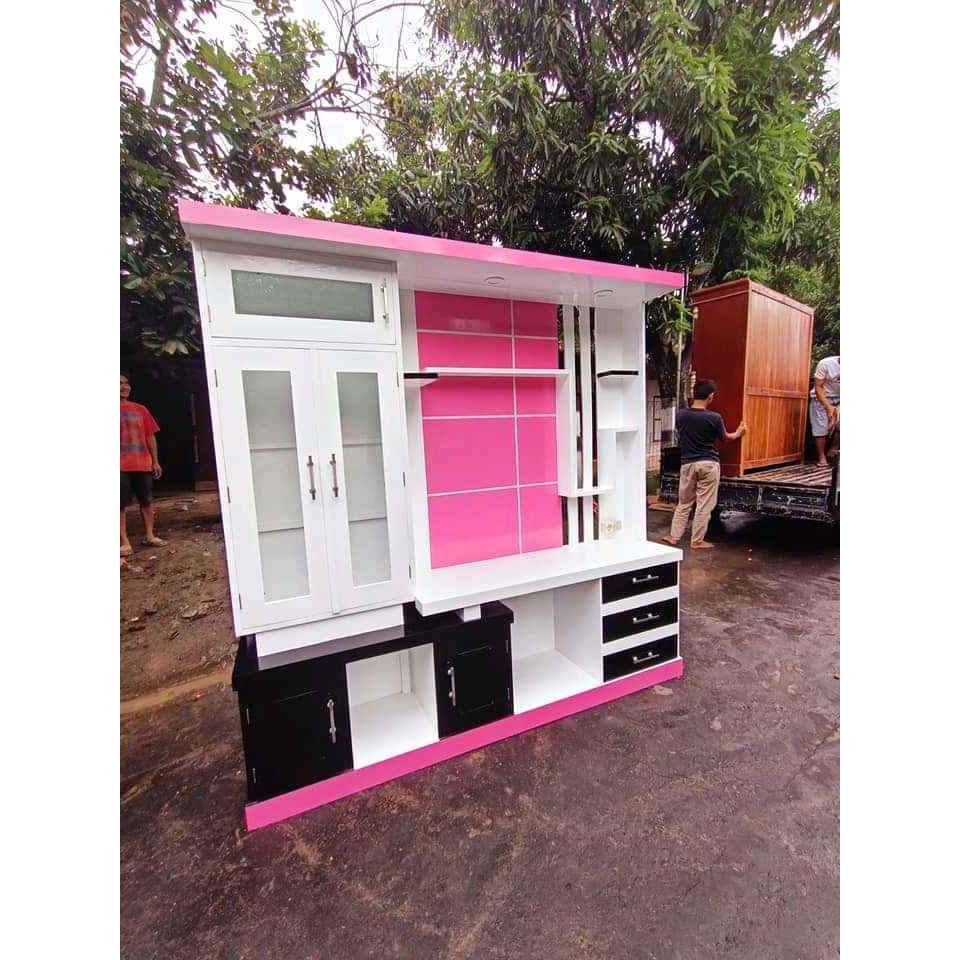 LEMARI TV MINIMALIS KAYU JATI JEPARA RFJ009