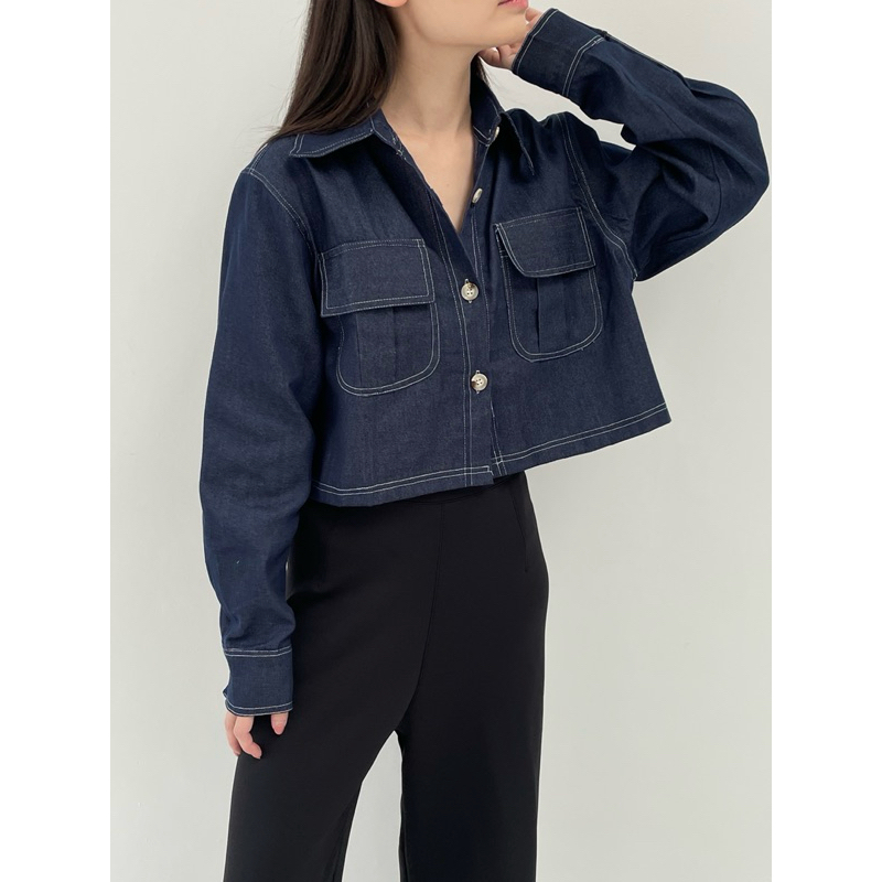 [KURI] KAZUHA DENIM BLAZER / Blazer denim / Blazer jeans / Kemeja denim / Kemeja jeans