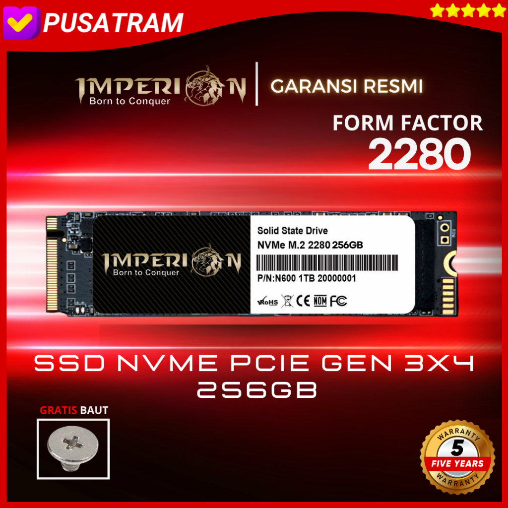SSD NVME M.2 256GB IMPERION SSD NVMe M.2 PCIe Gen3 GARANSI RESMI