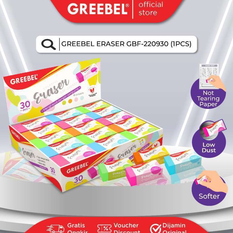 

KODE Q9X8 4pcs dan 3pcs Penghapus pensil Setip greebel kecil dan besar