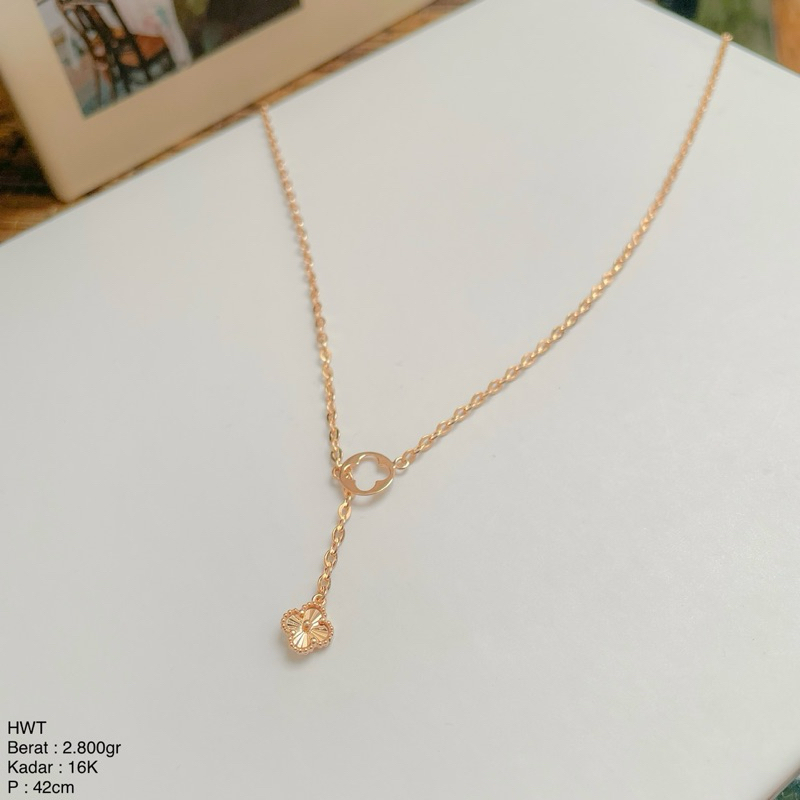 Perhiasan Kalung Emas Juntai Gold Clover HWT 16k/700