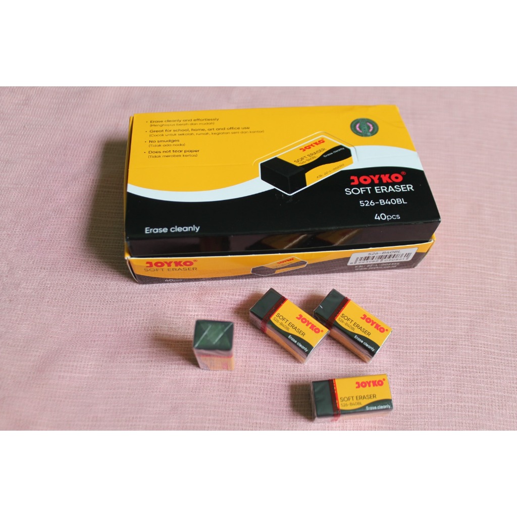 

ERASER PENGHAPUS HITAM KECIL/ITEM JOYKO 526-B40BL/HAPUS BERSIH UNTUK PENSIL