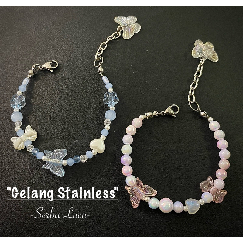 gelang kupu rantai stainless