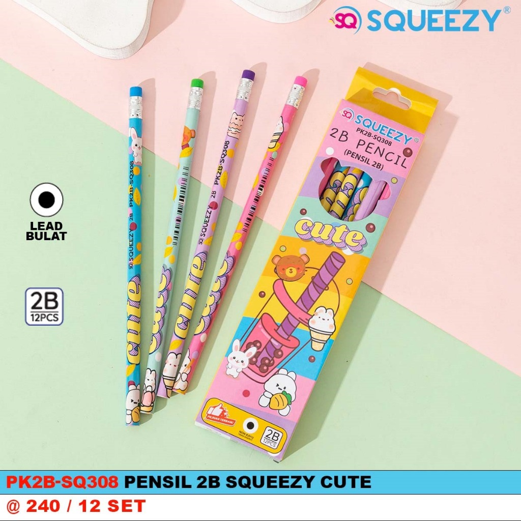 

Pensil Cute Squeezy 2B+stip/Pensil Fancy Murah
