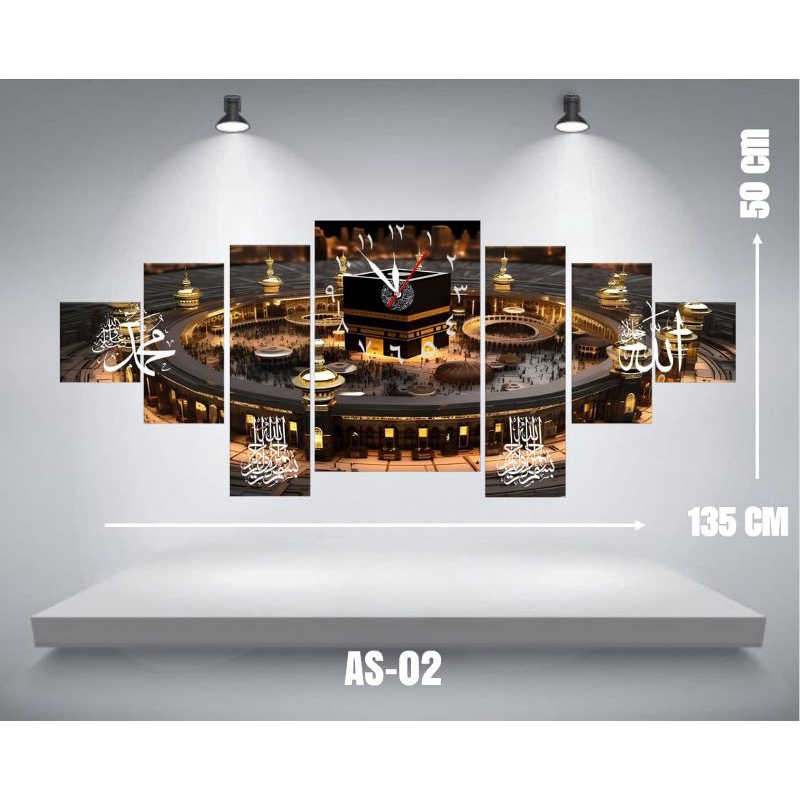 [TERMURAH] JAM DINDING KALIGRAFI JUMBO 1 SET ISI 7 PCS  TERBARU/JAM DINDING KALIGRAFI BESAR/JAM DIND