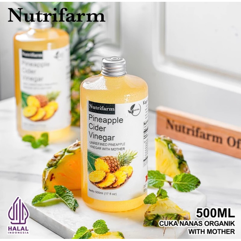 

HF CUKA NANAS NUTRIFARM WITH MOTHER / PINEAPPLE CIDER VINEGAR 500ML ORGANIK HALAL