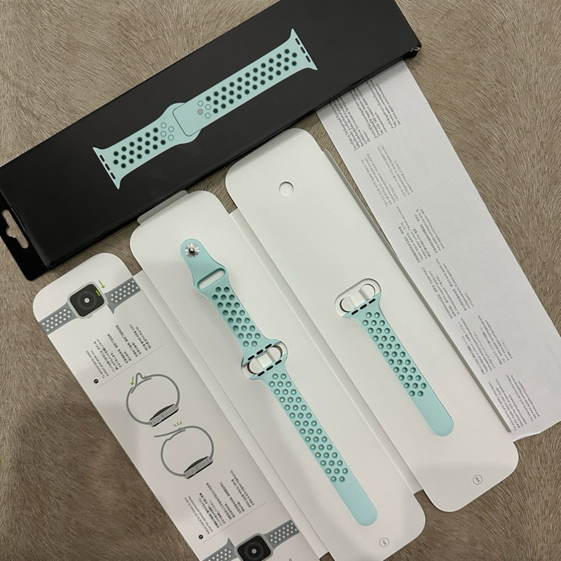 Teal Tint/Tropical Twist Nike Sport Band Strap Apple Watch 38mm 40mm 41mm Original Iwatch nike+ Biru