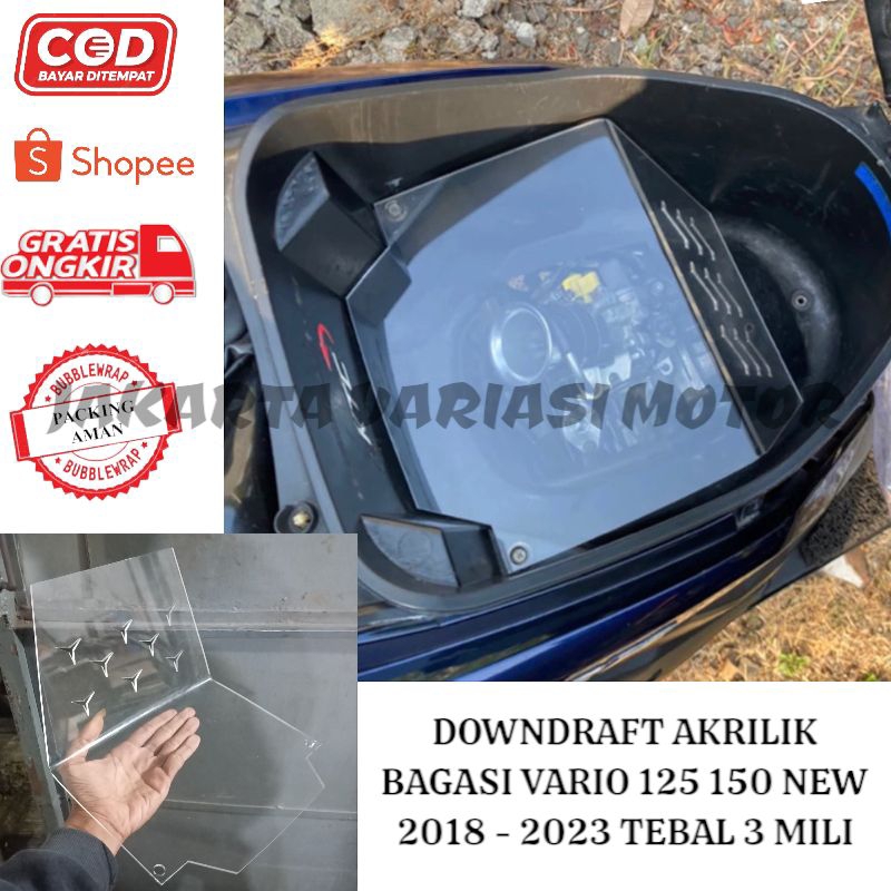 Cover bagasi sekat bagasi akrilik honda vario 125 150 led new akrilik bagasi downdraft honda vario 1
