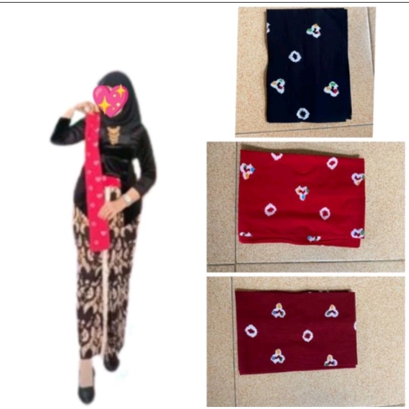 selendang kain jumputan warna MERAH