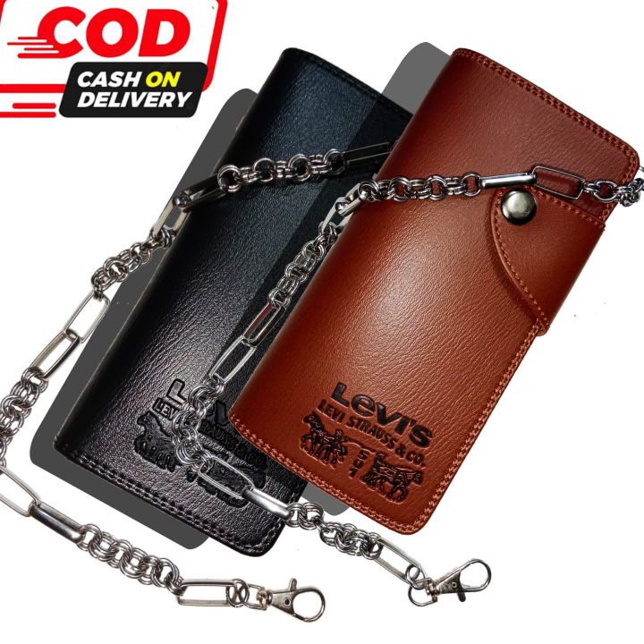 KP8 Dompet Pria Ukuran Panjang  Rantai Dompet Kulit Sintetis Premium