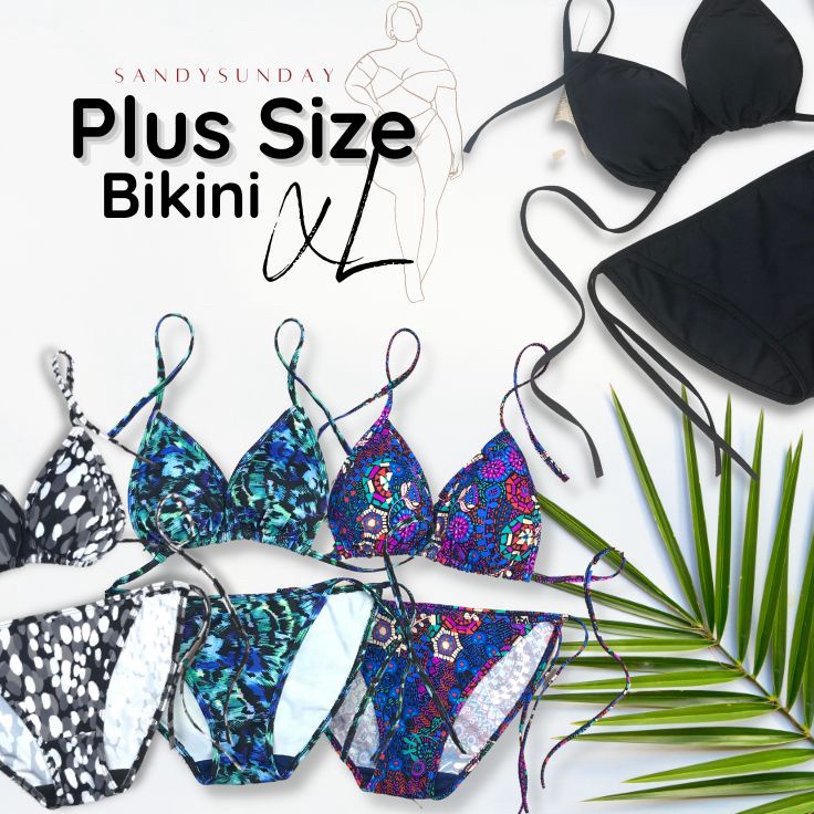 Hemat Terbatas  Bikini Set BigSize  XL Avisa Plus Size Bikini Tali Bikini Pantai Jumbo Bikini Segiti