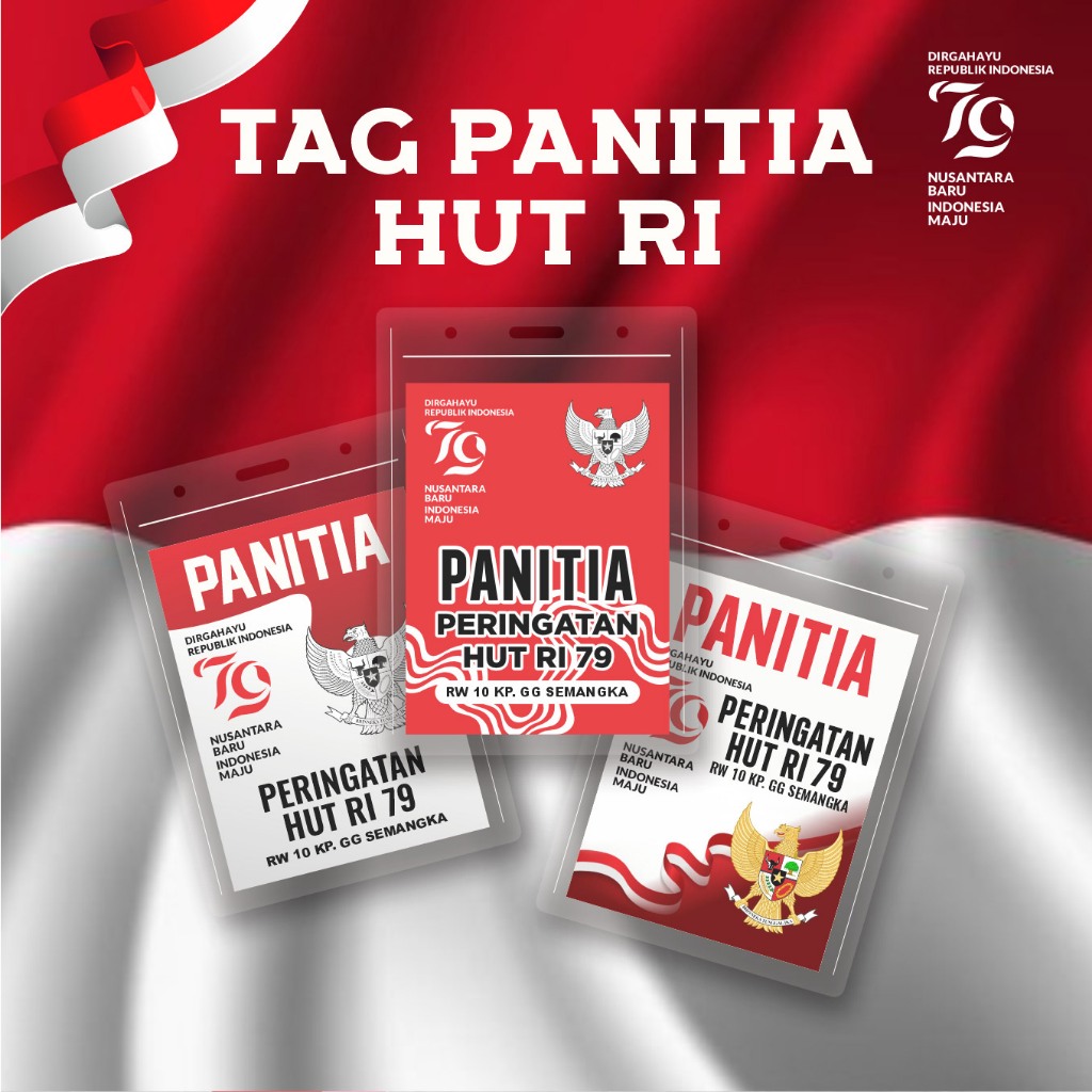 Tag Nama Panitia HUT RI / Panitia Jalan Sehat / Name Tag / Cocard / Co Card / ID Card Peserta / Kart