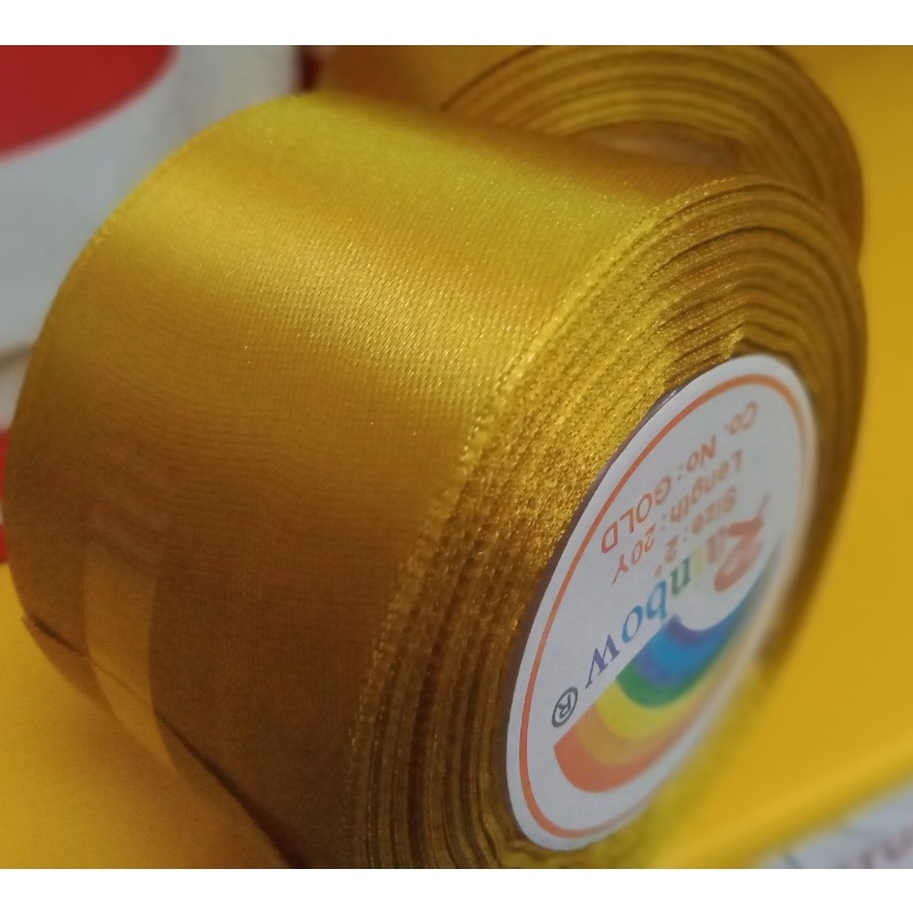 

KI3 Pita Satin Gold 2 inch 5 cm Per Roll