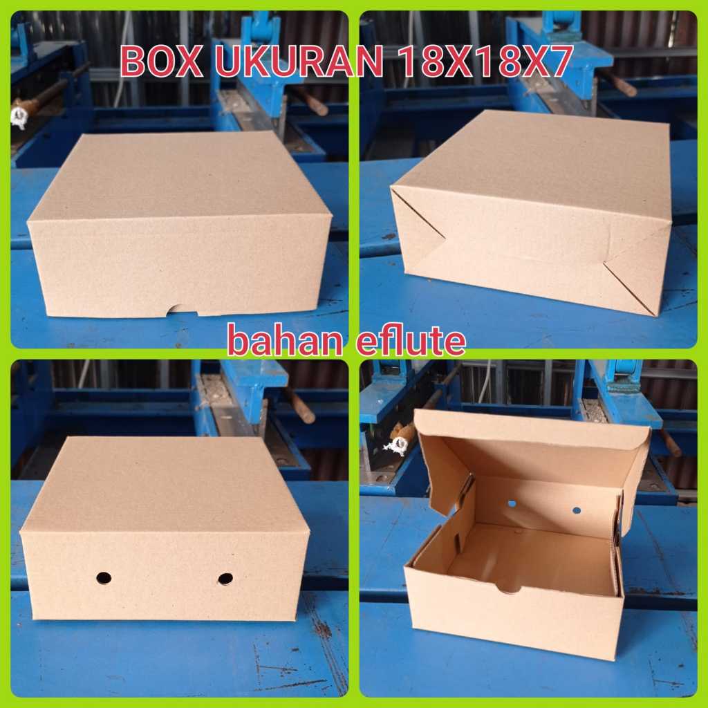 

Dus Kotak Nasi Uk 18x18x7 EFLUTE POLOS / Dus Box Kotak Hampers 18x18x7 / Dus Coklat Eflute 18 x 18 x 7