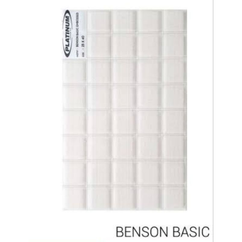 Keramik 25 x 40 Benson basic (motif polos mozaik kotak )kw 1