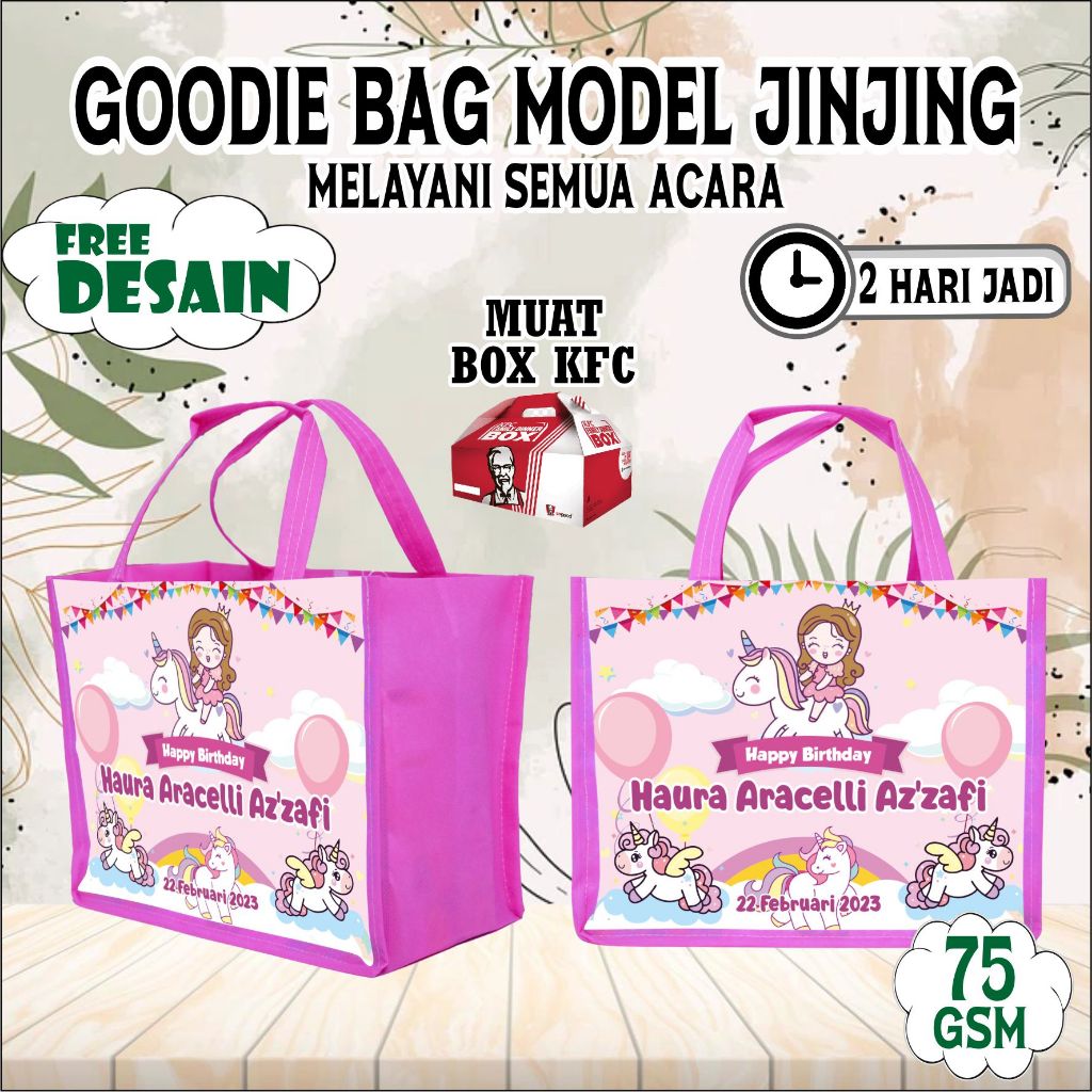 

Tas unicorn kfc/tas ulang tahun/tas ulang tahun anak/bungkus snack ulang tahun/goodie bag ulang tahun anak/goodie bag/souvenir tas