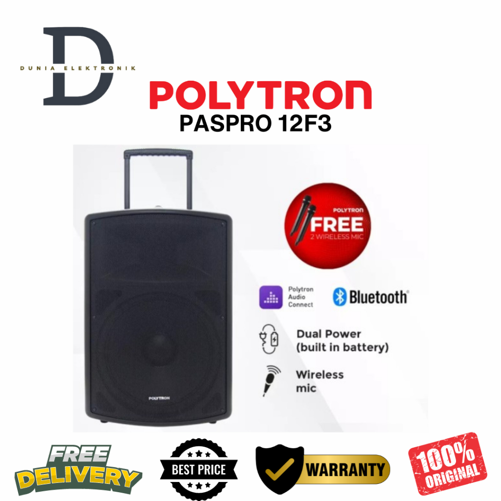 SPEAKER PORTABLE POLYTRON PASPRO12 - GRATIS KIRIM