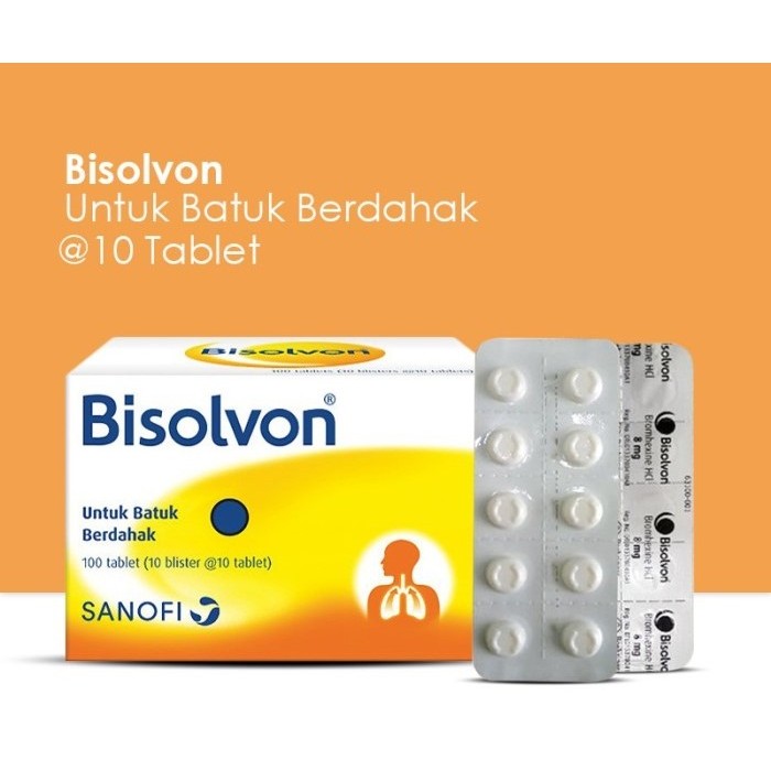 Bisolvon Tablet isi 10 Obat Batuk Berdahak Obat Pengencer Dahak Obat Batuk Dahak Obat Batuk Tablet