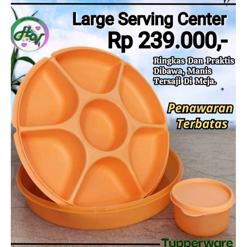 large serving center tupperware wadah saji tupperware
