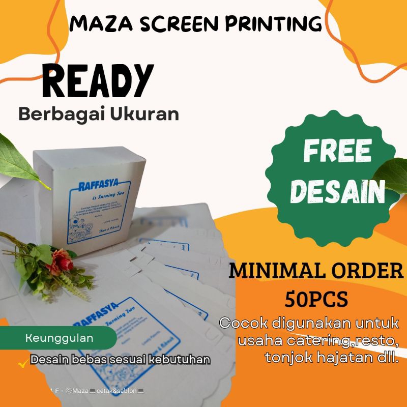 

BOX NASI SABLON WARNA PUTIH / BOX NASI HAJATAN