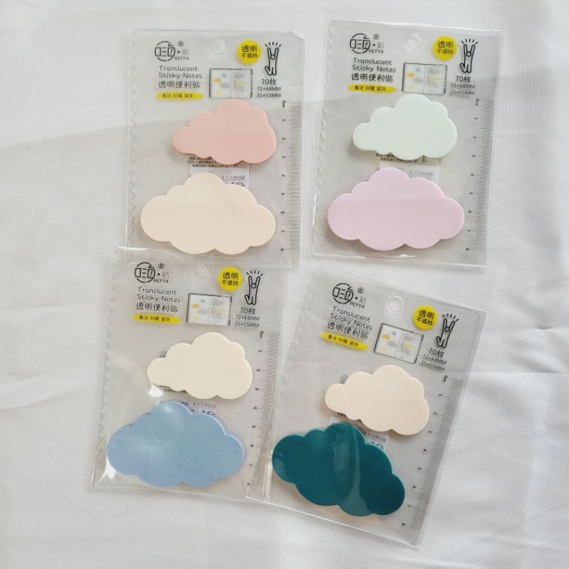 

Cloud Sticky Note Translucent Awan Transparan Samar Warna Pastel Color Minimalis Lucu Simpel