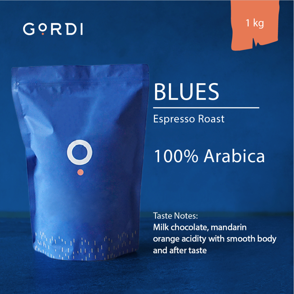 

Gordi Espresso Blend 100% Arabica Roasted Beans Biji Kopi Blues - 1 kg