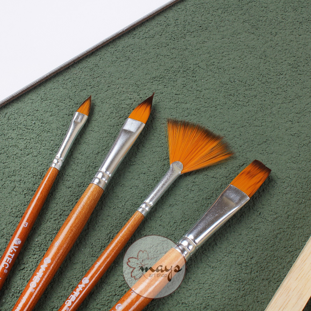 

[4 Pcs] Kuas Lukis Set Isi 4 Pcs VT 410 S / 4 Pc - Artist Paint Brush - Kuas Kipas Fan Flat Round Lancip Acrylic Oil Watercolor