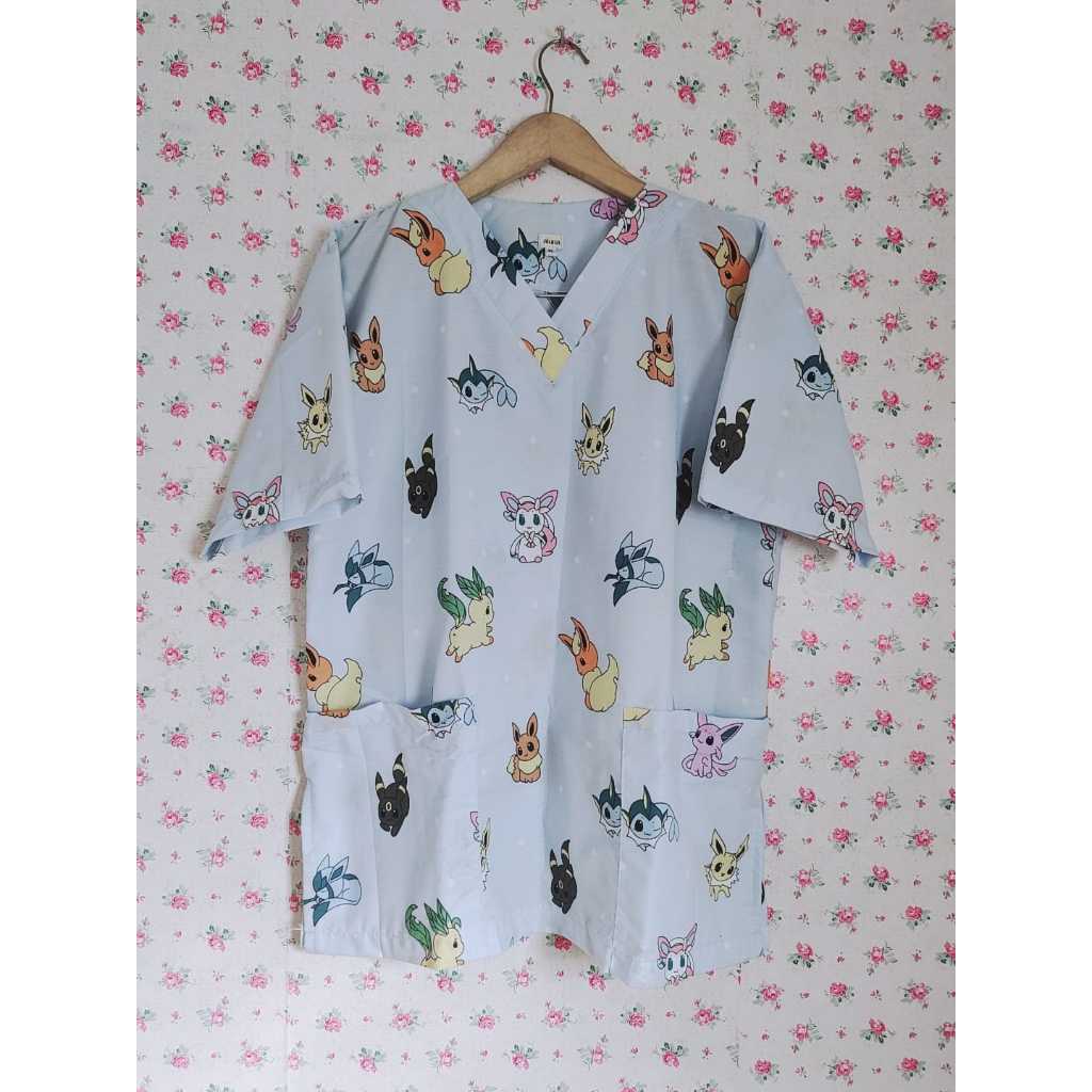 Baju jaga dokter / Baju perawat / Baju KoAs motif karakter