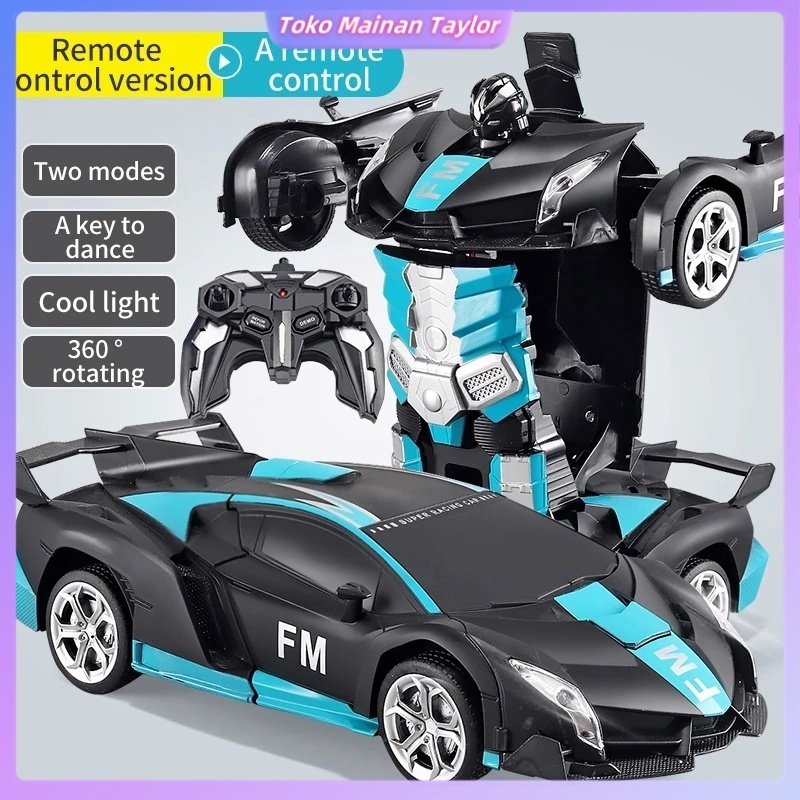 【BISA COD】Remote Control Car Robot RC Remote Transformer Robot Remote Control Mobil Mainan Autobot R