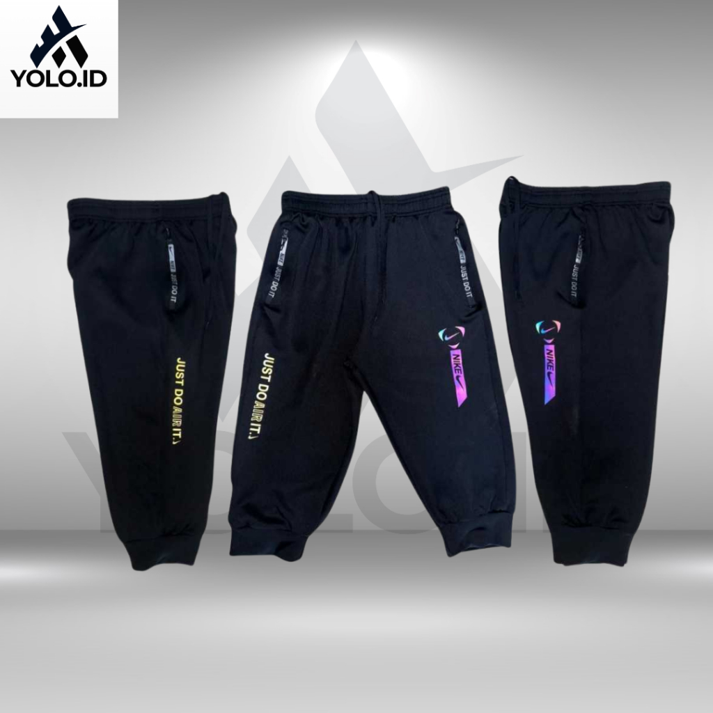 BEST DEALS Celana Training Jogger 3/4 Joger Pants Olahraga Premium Pria Wanita 7/8