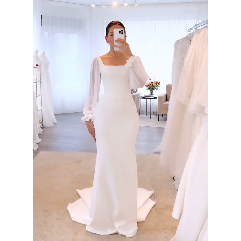 Chiobushop - (Rania) Dress Prewedding & Wedding Dress Simple Elegant