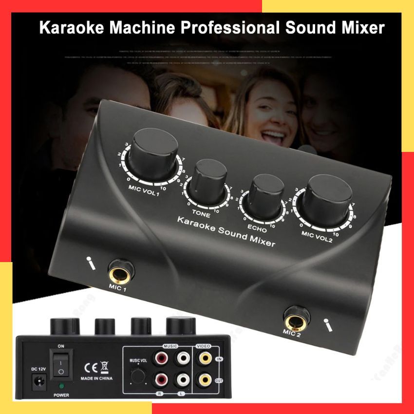 Mixer Audio Karaoke Mini Echo Tone Plus 2 Jack Mic 4 Chanel