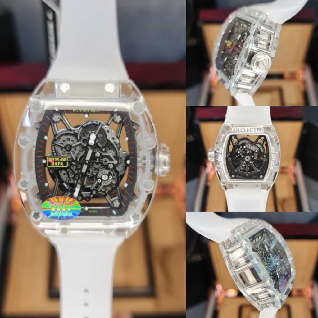 JAM TANGAN RICHARD MILLE CLONE 1:1 RM 35-02 TRANSPARANT LIMITED EDITION FULLSET BOX / NEW MEN LUXURY