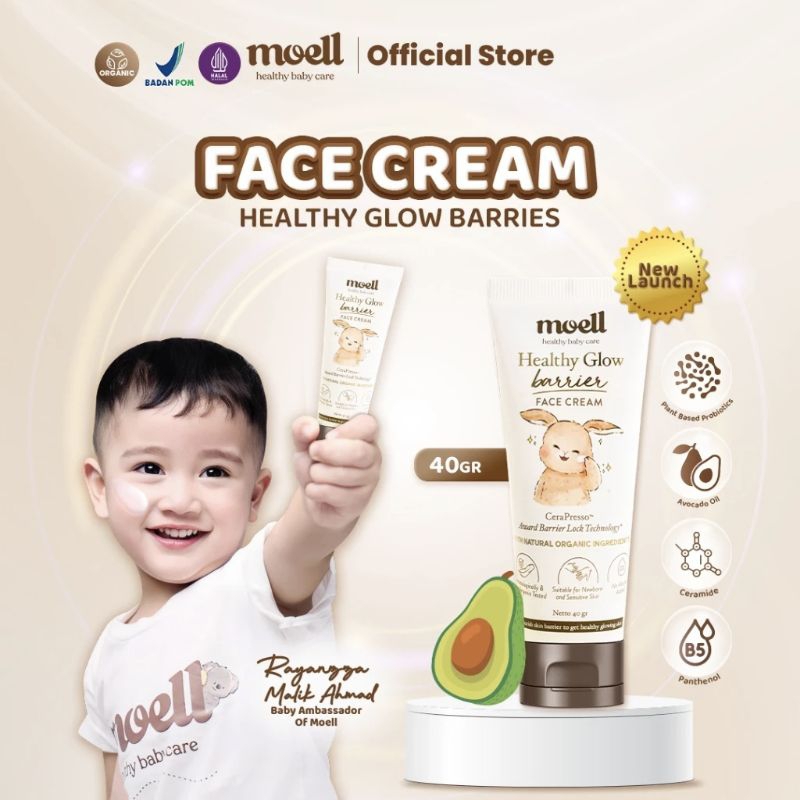 Moell Baby Face Cream Krim Wajah Muka Bayi Anak