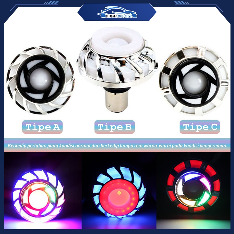 Lampu Stop Rem motor Led Stoplam Projie Flash Running Bulat Spiral AE Rainbow LAMPU PROJI STOP REM