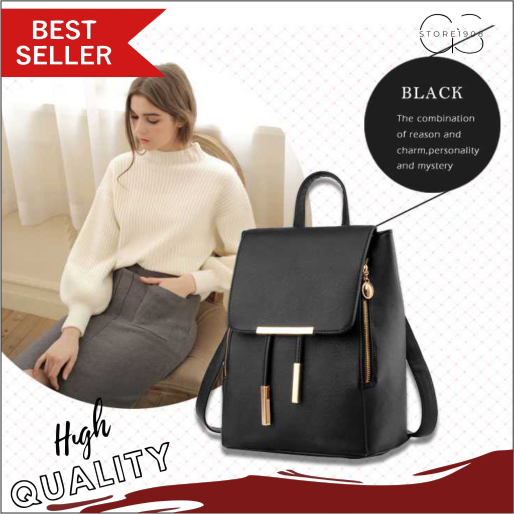 Tas Kulit Ransel Wanita Japan Style