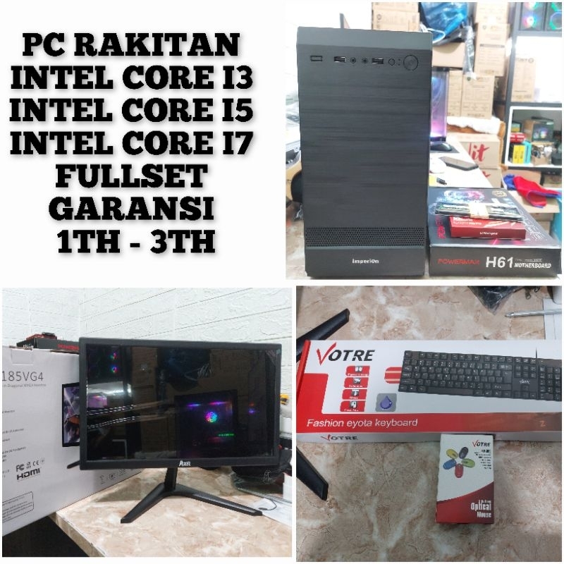 PC RAKITAN  KOMPUTER FULLSET INTEL CORE I7 CORE I5 CORE I3