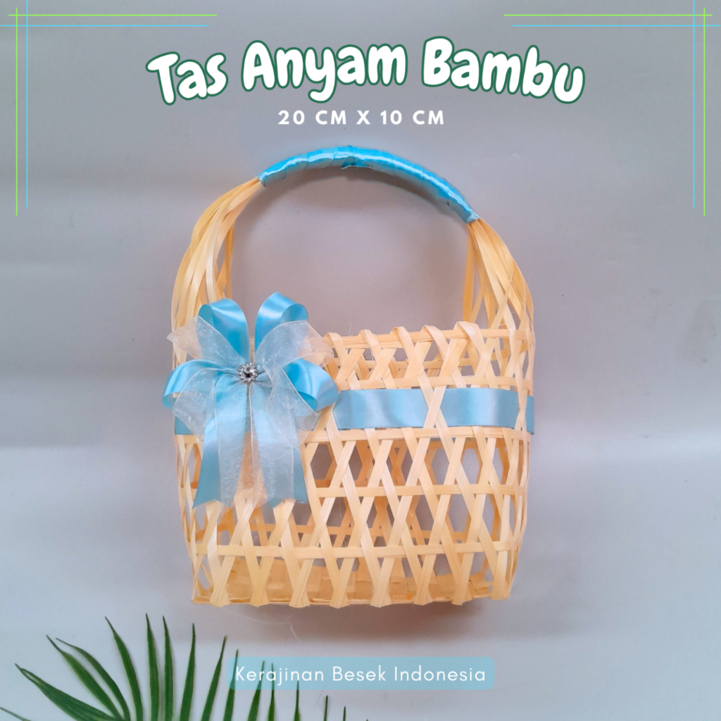 

GOODIE BAG BONUS PITA CANTIK BEBAS PILIH Tas belanja anyam bambu 20cm x 10cm dan 30cm x 15cm natural Hampers Parsel Kado Ulang tahun Lebaran Natal