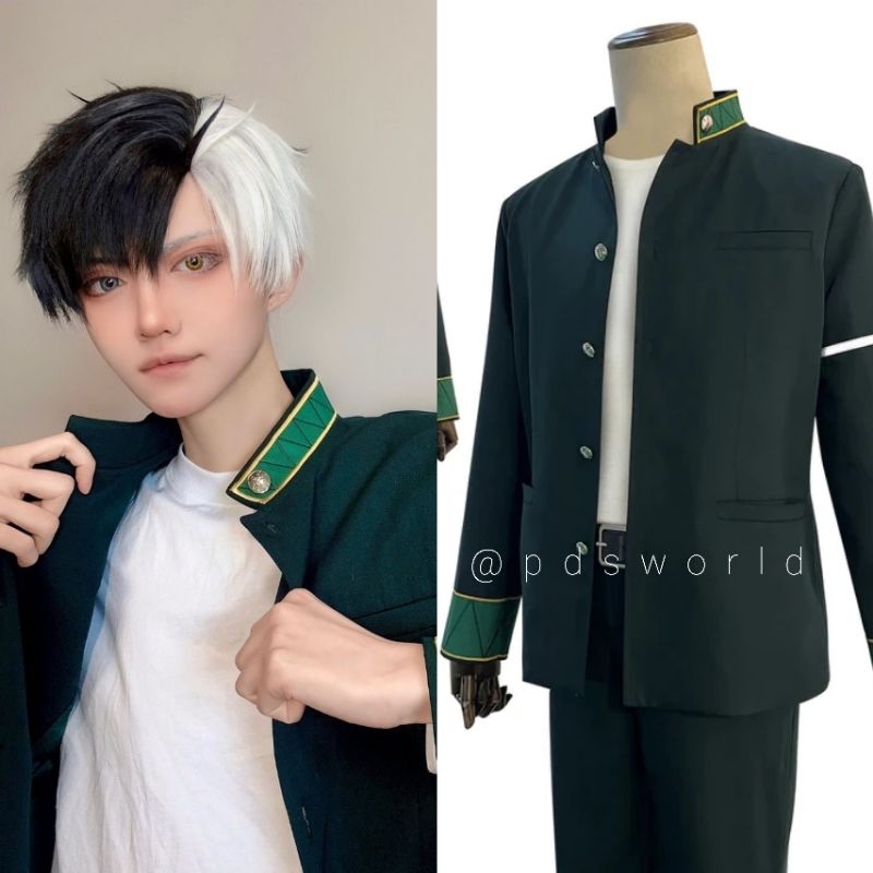 (PDS) JAKET WINDBREAKER HITAM COSPLAY CUSTOME HAKURA SAKURA GAKURAN