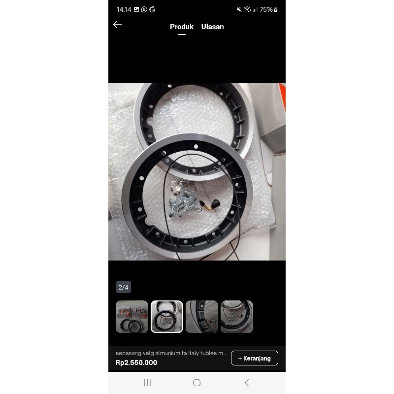 sepasang velg almunium fa italy tubles modular original baru