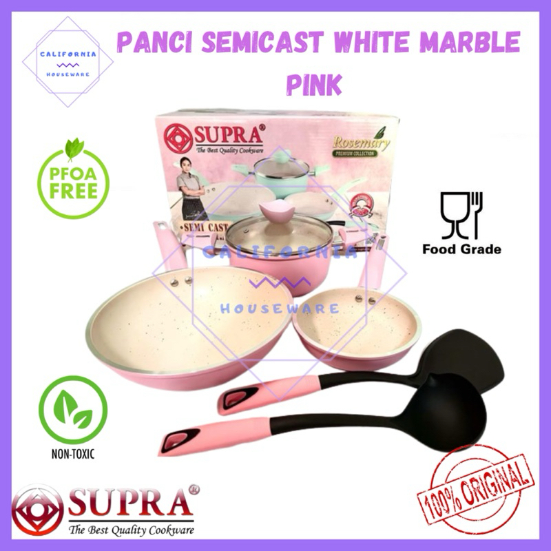 Panci SUPRA 6pcs SEMICAST Marble / Panci 6pcs Aluminium Marble / SUPRA 6pcs Cookware set
