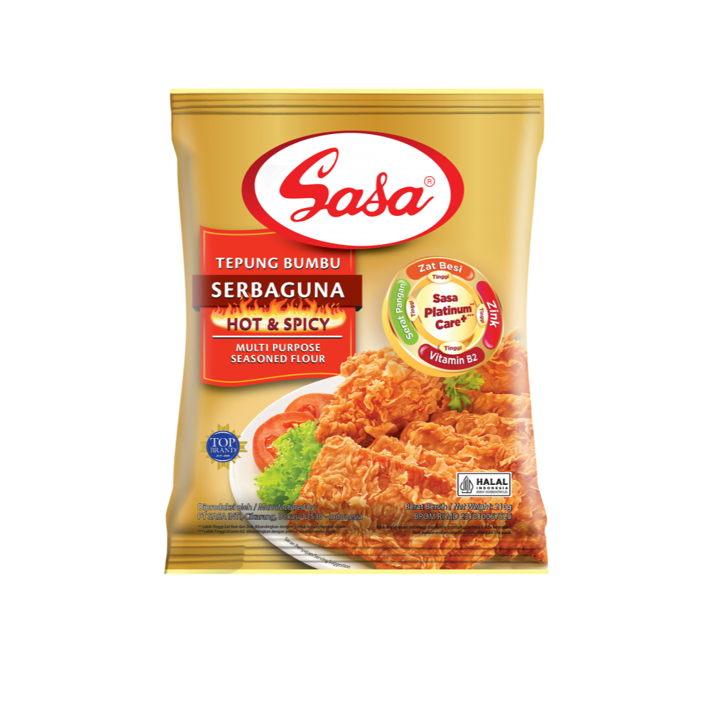 

Sasa Tepung Bumbu Serbaguna Hot & Spicy 210gr