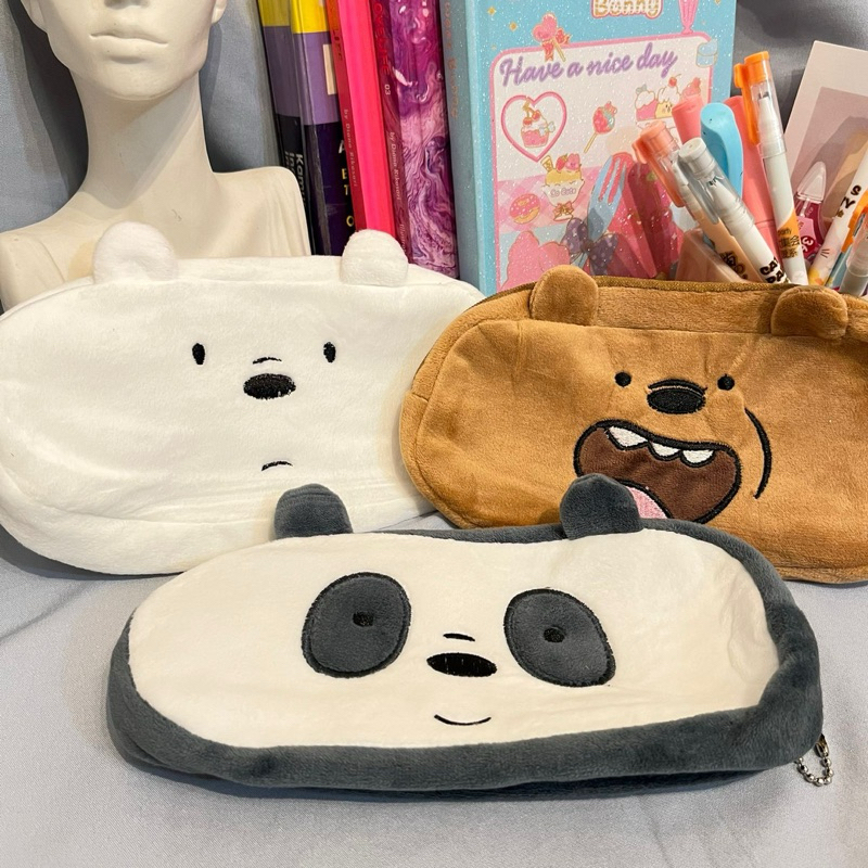 

Kotak Pensil / Tempat Pensil Kain We Bare Bears WBB Panda Ice Bear Grizzy Soft Lucu Murah Berkualitas