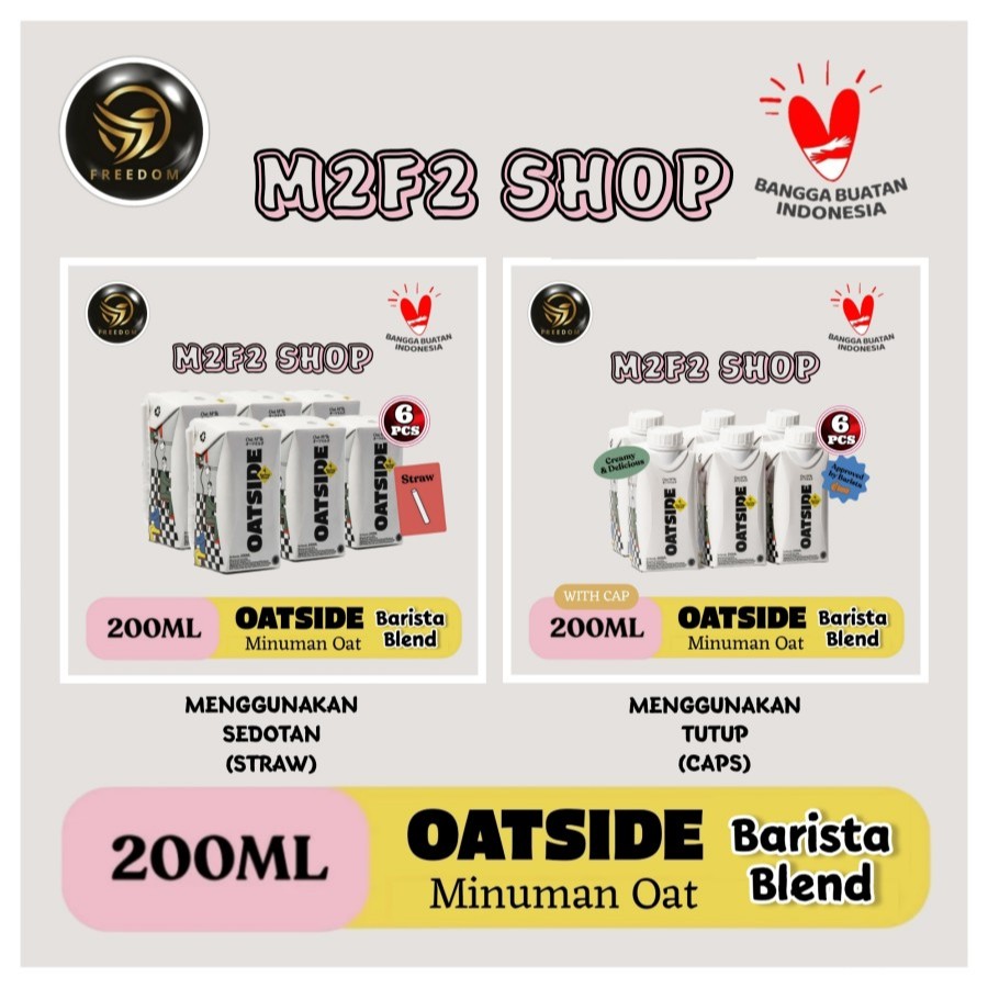 

OATSIDE Mini Barista Blend Oat Milk | Susu Gandum Original Kotak UHT - 200 ml (Kemasan 6 Pcs)