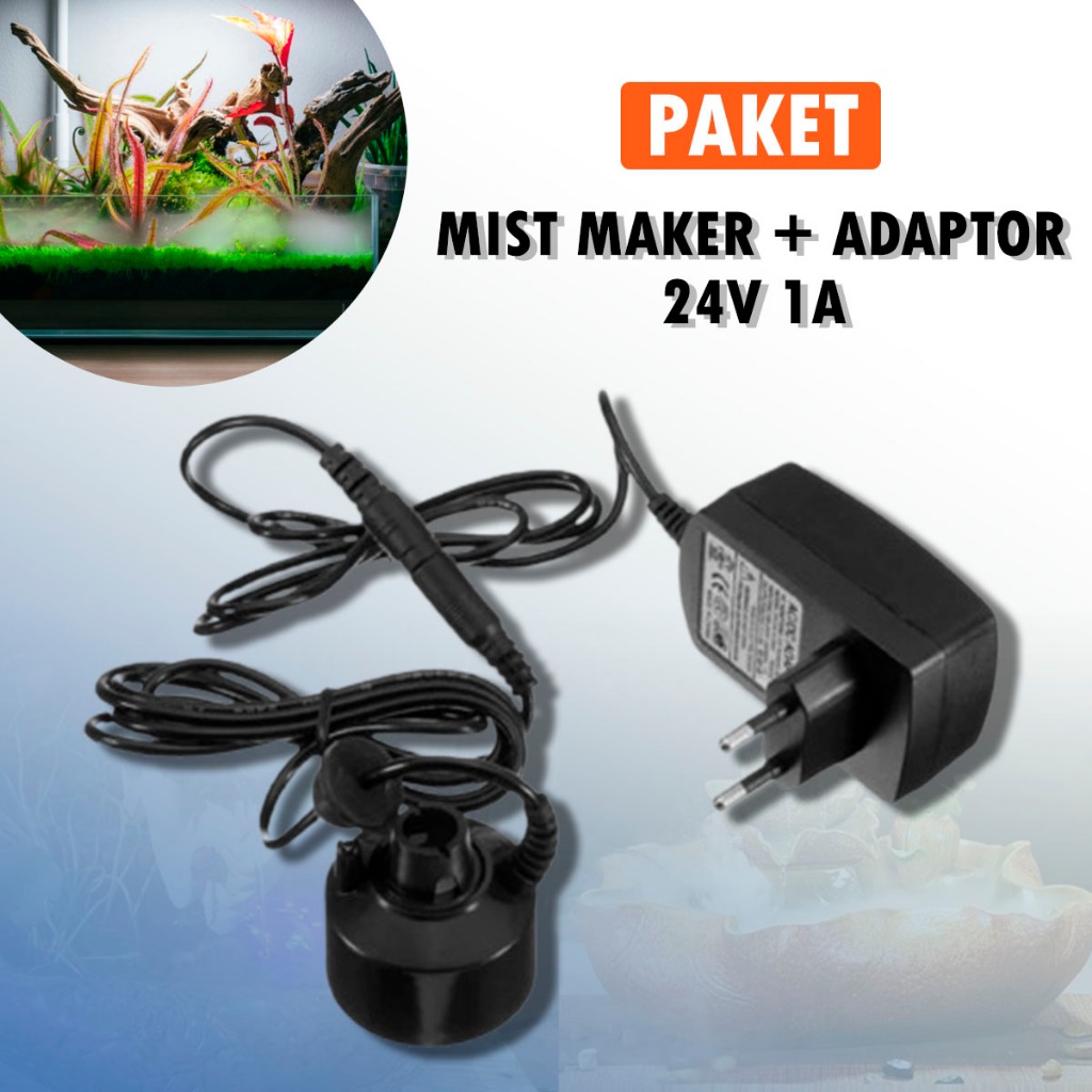 RALALI Paket Mist Maker Mesin Pembuat Kabut Uap Air Embun Fogger 24V 500ml/h / Humadifier Mist Maker