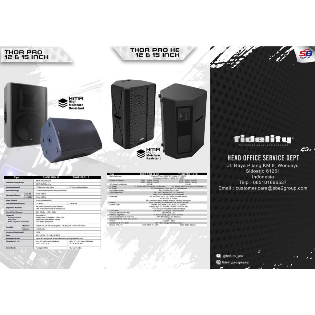 SPEAKER FIDELITY THOR PRO 15 HE GARANSI RESMI